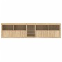 Aparador con luces LED roble Sonoma 283x37x67 cm de , Aparadores - Ref: Foro24-3209025, Precio: 324,97 €, Descuento: %