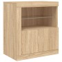 Aparador con luces LED roble Sonoma 283x37x67 cm de , Aparadores - Ref: Foro24-3209025, Precio: 324,97 €, Descuento: %