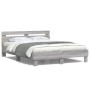 Estructura de cama cabecero y luces LED gris Sonoma 150x200 cm de , Camas y somieres - Ref: Foro24-3207544, Precio: 161,79 €,...