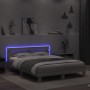 Estructura de cama cabecero y luces LED gris Sonoma 150x200 cm de , Camas y somieres - Ref: Foro24-3207544, Precio: 161,79 €,...
