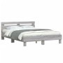 Estructura de cama cabecero y luces LED gris Sonoma 150x200 cm de , Camas y somieres - Ref: Foro24-3207544, Precio: 161,79 €,...