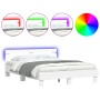 Estructura de cama con cabecero y luces LED blanco 140x200 cm de , Camas y somieres - Ref: Foro24-3207546, Precio: 140,76 €, ...