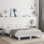Estructura de cama con cabecero y luces LED blanco 140x200 cm de , Camas y somieres - Ref: Foro24-3207546, Precio: 140,76 €, ...