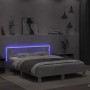 Estructura de cama con cabecero y luces LED blanco 140x200 cm de , Camas y somieres - Ref: Foro24-3207546, Precio: 140,76 €, ...