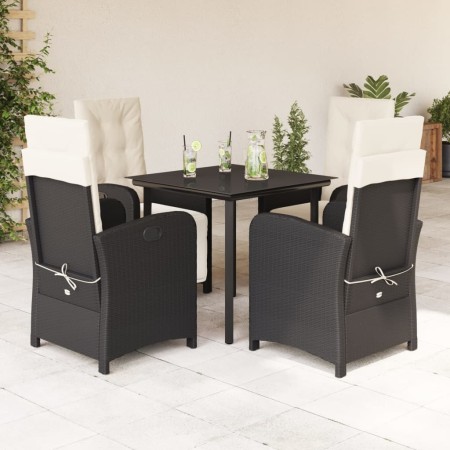 Set de muebles jardín 5 pzas con cojines ratán sintético negro en Conjuntos de jardín | Comprar online en Foru.es