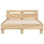 Cama con cabecero madera de ingeniería roble Sonoma 135x190 cm de , Camas y somieres - Ref: Foro24-3207443, Precio: 138,23 €,...