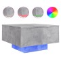 Mesa de centro con luces LED gris hormigón 55x55x31 cm de , Mesas de centro - Ref: Foro24-836577, Precio: 67,28 €, Descuento: %
