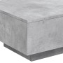 Mesa de centro con luces LED gris hormigón 55x55x31 cm de , Mesas de centro - Ref: Foro24-836577, Precio: 67,28 €, Descuento: %