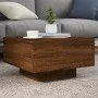 Mesa de centro con luces LED roble marrón 55x55x31 cm de , Mesas de centro - Ref: Foro24-836580, Precio: 48,65 €, Descuento: %
