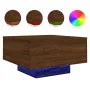 Mesa de centro con luces LED roble marrón 55x55x31 cm de , Mesas de centro - Ref: Foro24-836580, Precio: 48,65 €, Descuento: %