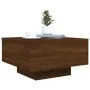 Mesa de centro con luces LED roble marrón 55x55x31 cm de , Mesas de centro - Ref: Foro24-836580, Precio: 48,65 €, Descuento: %