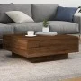 Mesa de centro con luces LED roble marrón 80x80x31 cm de , Mesas de centro - Ref: Foro24-836594, Precio: 71,00 €, Descuento: %