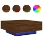 Mesa de centro con luces LED roble marrón 80x80x31 cm de , Mesas de centro - Ref: Foro24-836594, Precio: 71,00 €, Descuento: %