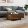 Mesa de centro con luces LED roble marrón 80x80x31 cm de , Mesas de centro - Ref: Foro24-836594, Precio: 71,00 €, Descuento: %
