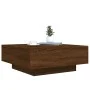Mesa de centro con luces LED roble marrón 80x80x31 cm de , Mesas de centro - Ref: Foro24-836594, Precio: 71,00 €, Descuento: %