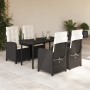 Set de muebles jardín 5 pzas con cojines ratán sintético negro en Conjuntos de jardín | Comprar online en Foru.es