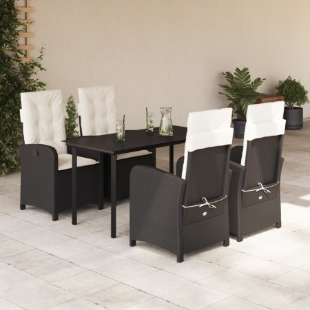 Set de muebles jardín 5 pzas con cojines ratán sintético negro en Conjuntos de jardín | Comprar online en Foru.es