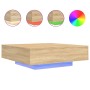 Mesa de centro con luces LED roble Sonoma 100x100x31 cm de , Mesas de centro - Ref: Foro24-836604, Precio: 120,31 €, Descuent...