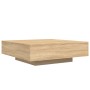 Mesa de centro con luces LED roble Sonoma 100x100x31 cm de , Mesas de centro - Ref: Foro24-836604, Precio: 120,31 €, Descuent...