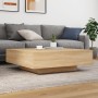 Mesa de centro con luces LED roble Sonoma 100x100x31 cm de , Mesas de centro - Ref: Foro24-836604, Precio: 120,31 €, Descuent...