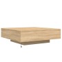 Mesa de centro con luces LED roble Sonoma 100x100x31 cm de , Mesas de centro - Ref: Foro24-836604, Precio: 120,31 €, Descuent...
