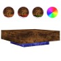 Mesa de centro con luces LED roble ahumado 100x100x31 cm de , Mesas de centro - Ref: Foro24-836606, Precio: 117,50 €, Descuen...