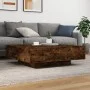 Mesa de centro con luces LED roble ahumado 100x100x31 cm by , Coffee table - Ref: Foro24-836606, Price: 110,79 €, Discount: %