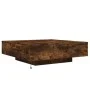 Mesa de centro con luces LED roble ahumado 100x100x31 cm by , Coffee table - Ref: Foro24-836606, Price: 110,79 €, Discount: %