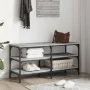 Banco zapatero madera de ingeniería gris Sonoma 100x38,5x49 cm by , Benches for halls and storage - Ref: Foro24-839046, Price...