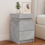 Mesita de noche con luces LED gris hormigón 35x39x55 cm de , Mesitas de noche - Ref: Foro24-836755, Precio: 83,61 €, Descuent...