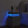 Mesita de noche con luces LED gris hormigón 35x39x55 cm de , Mesitas de noche - Ref: Foro24-836755, Precio: 81,78 €, Descuent...
