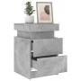 Mesita de noche con luces LED gris hormigón 35x39x55 cm de , Mesitas de noche - Ref: Foro24-836755, Precio: 81,78 €, Descuent...