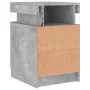 Mesita de noche con luces LED gris hormigón 35x39x55 cm de , Mesitas de noche - Ref: Foro24-836755, Precio: 81,78 €, Descuent...