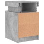 Mesita de noche con luces LED gris hormigón 35x39x55 cm de , Mesitas de noche - Ref: Foro24-836755, Precio: 83,61 €, Descuent...