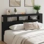 Cabecero con LED madera de ingeniería negro 200x18,5x103,5 cm de , Cabeceros y pies de cama - Ref: Foro24-837366, Precio: 98,...