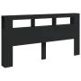 Cabecero con LED madera de ingeniería negro 200x18,5x103,5 cm de , Cabeceros y pies de cama - Ref: Foro24-837366, Precio: 98,...