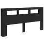 Cabecero con LED madera de ingeniería negro 200x18,5x103,5 cm de , Cabeceros y pies de cama - Ref: Foro24-837366, Precio: 101...