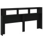 Cabecero con LED madera de ingeniería negro 200x18,5x103,5 cm de , Cabeceros y pies de cama - Ref: Foro24-837366, Precio: 101...