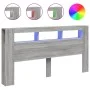 Cabecero LED madera ingeniería gris Sonoma 200x18,5x103,5 cm de , Cabeceros y pies de cama - Ref: Foro24-837370, Precio: 98,3...