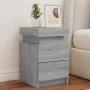 Mesitas de noche con luces LED 2 uds gris Sonoma 35x39x55 cm by , Nightstands - Ref: Foro24-836760, Price: 106,54 €, Discount: %