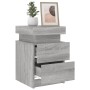 Mesitas de noche con luces LED 2 uds gris Sonoma 35x39x55 cm de , Mesitas de noche - Ref: Foro24-836760, Precio: 108,25 €, De...