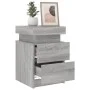 Mesitas de noche con luces LED 2 uds gris Sonoma 35x39x55 cm by , Nightstands - Ref: Foro24-836760, Price: 106,54 €, Discount: %