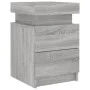 Mesitas de noche con luces LED 2 uds gris Sonoma 35x39x55 cm by , Nightstands - Ref: Foro24-836760, Price: 106,54 €, Discount: %