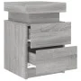 Mesitas de noche con luces LED 2 uds gris Sonoma 35x39x55 cm by , Nightstands - Ref: Foro24-836760, Price: 106,54 €, Discount: %