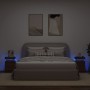 Mesitas de noche con luces LED 2 uds roble marrón 35x39x55 cm de , Mesitas de noche - Ref: Foro24-836762, Precio: 102,97 €, D...
