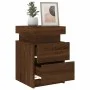 Mesitas de noche con luces LED 2 uds roble marrón 35x39x55 cm de , Mesitas de noche - Ref: Foro24-836762, Precio: 101,42 €, D...