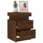 Mesitas de noche con luces LED 2 uds roble marrón 35x39x55 cm de , Mesitas de noche - Ref: Foro24-836762, Precio: 102,97 €, D...