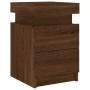 Mesitas de noche con luces LED 2 uds roble marrón 35x39x55 cm de , Mesitas de noche - Ref: Foro24-836762, Precio: 101,42 €, D...
