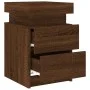 Mesitas de noche con luces LED 2 uds roble marrón 35x39x55 cm de , Mesitas de noche - Ref: Foro24-836762, Precio: 101,42 €, D...