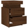 Mesitas de noche con luces LED 2 uds roble marrón 35x39x55 cm de , Mesitas de noche - Ref: Foro24-836762, Precio: 102,97 €, D...